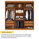 Ver imagem 2 de Guarda Roupa Casal 100% MDF 6 Portas 4 Gavetas 218cm Milano Espresso Móveis