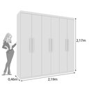 Ver imagem 3 de Guarda Roupa Casal 6 Portas 4 Gavetas 219cm Lima Yescasa Branco/Neve