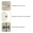 Ver imagem 5 de Guarda Roupa Casal 6 Portas 4 Gavetas 219cm Lima Yescasa Branco/Neve