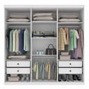 Ver imagem 4 de Guarda Roupa Casal 6 Portas 4 Gavetas 219cm Lima Yescasa Branco/Neve