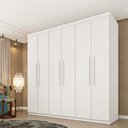 Ver imagem 1 de Guarda Roupa Casal 6 Portas 4 Gavetas 219cm Lima Yescasa Branco/Neve