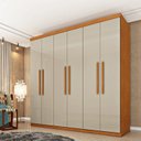 Ver imagem 1 de Guarda Roupa Casal 6 Portas 4 Gavetas 219cm Lima Yescasa Bege/Cinamomo/Off White