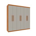 Ver imagem 2 de Guarda Roupa Casal 6 Portas 4 Gavetas 219cm Lima Yescasa Bege/Cinamomo/Off White