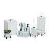 Kit Lavabo Banheiro Com 9 Peças Branco Detalhe Preto - 1
