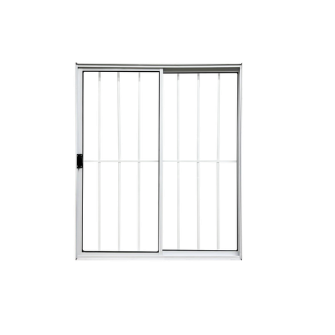 Vitrô 2 Folhas de Correr Aluminio Branco com Grade 1,00x1,00 Linha 18 Modular