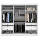Ver imagem 4 de Guarda Roupa Casal 3 Portas 6 Gavetas 270cm Califórnia Yescasa Branco/Neve