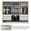 Ver imagem 6 de Guarda Roupa Casal 3 Portas 6 Gavetas 270cm Califórnia Yescasa Branco/Neve