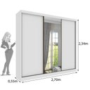 Ver imagem 3 de Guarda Roupa Casal 3 Portas 6 Gavetas 270cm Califórnia Yescasa Branco/Neve