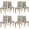 Kit 08 Cadeiras De Jantar Cecília Veludo Linho Tl13 D'rossi - 1