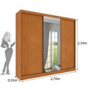 Ver imagem 7 de Guarda Roupa Casal 3 Portas 6 Gavetas 270cm Califórnia Yescasa Bege/Cinamomo/Off White