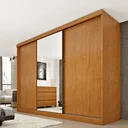 Ver imagem 5 de Guarda Roupa Casal 3 Portas 6 Gavetas 270cm Califórnia Yescasa Bege/Cinamomo/Off White