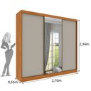 Ver imagem 3 de Guarda Roupa Casal 3 Portas 6 Gavetas 270cm Califórnia Yescasa Bege/Cinamomo/Off White