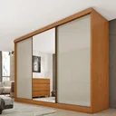 Ver imagem 1 de Guarda Roupa Casal 3 Portas 6 Gavetas 270cm Califórnia Yescasa Bege/Cinamomo/Off White