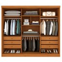 Ver imagem 4 de Guarda Roupa Casal 3 Portas 6 Gavetas 270cm Califórnia Yescasa Bege/Cinamomo/Off White