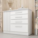 Ver imagem 1 de Cômoda 4 Gavetas 104cm Ripada Nova York Branco/Neve