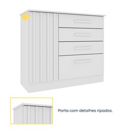 Cômoda 4 Gavetas 104cm Ripada Nova York - 9