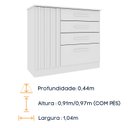 Ver mais imagens de Cômoda 4 Gavetas 104cm Ripada Nova York