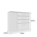 Ver imagem 4 de Cômoda 4 Gavetas 104cm Ripada Nova York Branco/Neve
