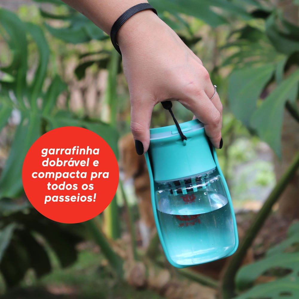 Garrafa Portátil Dobrável Pet Foldable Water To Go 350ml com Filtro de Carvão Ativado Vermelha - Fis - 8
