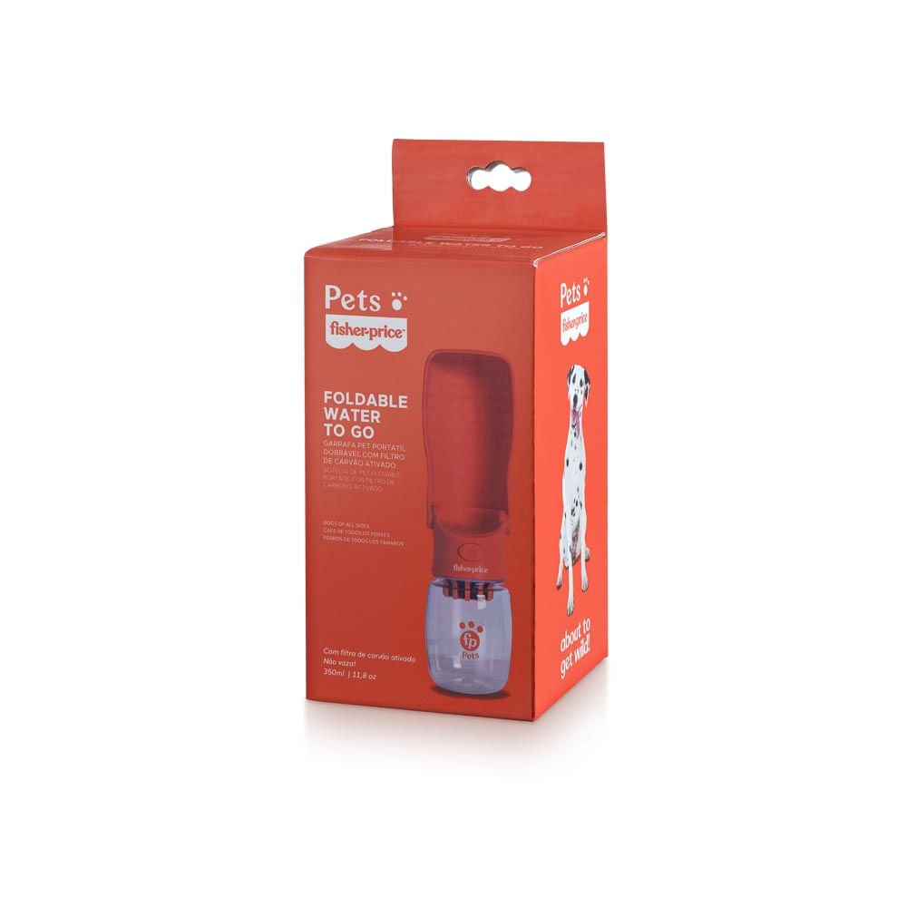 Garrafa Portátil Dobrável Pet Foldable Water To Go 350ml com Filtro de Carvão Ativado Vermelha - Fis - 4
