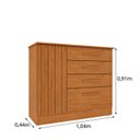 Ver imagem 3 de Cômoda 4 Gavetas 104cm Ripada Nova York Bege/Cinamomo