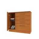Ver imagem 4 de Cômoda 4 Gavetas 104cm Ripada Nova York Bege/Cinamomo