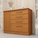Ver imagem 1 de Cômoda 4 Gavetas 104cm Ripada Nova York Bege/Cinamomo