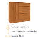 Ver mais imagens de Cômoda 4 Gavetas 104cm Ripada Nova York Bege/Cinamomo