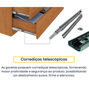 Ver imagem 5 de Cômoda 4 Gavetas 104cm Ripada Nova York Bege/Cinamomo