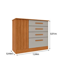 Cômoda 4 Gavetas 104cm Ripada Nova York - 4