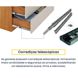 Cômoda 4 Gavetas 104cm Ripada Nova York - 5