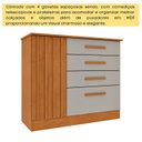Ver imagem 6 de Cômoda 4 Gavetas 104cm Ripada Nova York Bege/Cinamomo/Off White