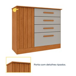 Cômoda 4 Gavetas 104cm Ripada Nova York - 9