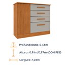 Ver mais imagens de Cômoda 4 Gavetas 104cm Ripada Nova York