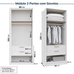 Guarda-roupa Modulado 4 Peças 8 Portas Jade Cabecasa Madeiramadeira - 12