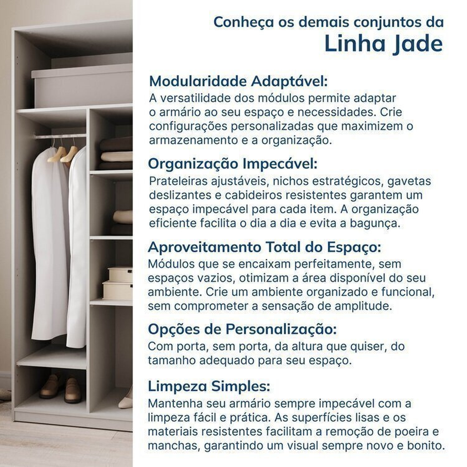 Guarda-roupa Modulado 4 Peças 8 Portas Jade Cabecasa Madeiramadeira - 16