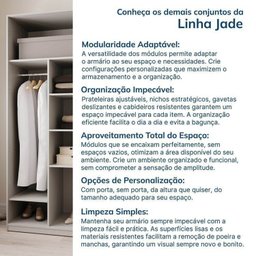 Guarda-roupa Modulado 4 Peças 8 Portas Jade Cabecasa Madeiramadeira - 16