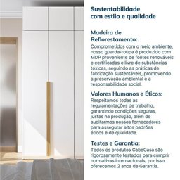 Guarda-roupa Modulado 4 Peças 8 Portas Jade Cabecasa Madeiramadeira - 15