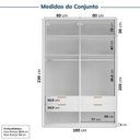 Ver imagem 3 de Guarda-Roupa Planejado 4 Peças 8 Portas Jade CabeCasa MadeiraOriginals Branco/Fosco
