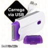 Depilador Elétrico Feminino Intimo sem Dor Sensor Usb Branco - 5