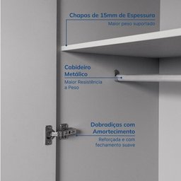 Guarda-roupa Modulado 4 Peças 8 Portas Jade Cabecasa Madeiramadeira - 8