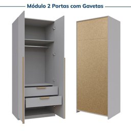 Guarda-Roupa Modulado 4 Peças 8 Portas Jade CabeCasa MadeiraOriginals Cinza/Urbano - 11 Guarda-Roupa Modulado 4 Peças 8 Portas Jade CabeCasa MadeiraOriginals Cinza/Urbano - 11