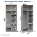 Ver mais imagens de Guarda-Roupa Planejado 2 Peças sem Portas Jade CabeCasa MadeiraOriginals Cinza/Urbano