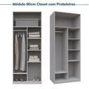Ver imagem 7 de Guarda-Roupa Planejado 2 Peças sem Portas Jade CabeCasa MadeiraOriginals Cinza/Urbano