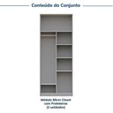 Ver imagem 4 de Guarda-Roupa Planejado 2 Peças sem Portas Jade CabeCasa MadeiraOriginals Cinza/Urbano