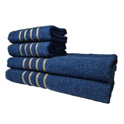 Kit 4 Toalhas 2 Banho 2 Rosto Dubai 100% Algodão Azul - 1