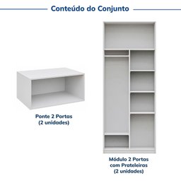Guarda-roupa Modulado 4 Peças 8 Portas Jade CabeCasa MadeiraMadeira - 4