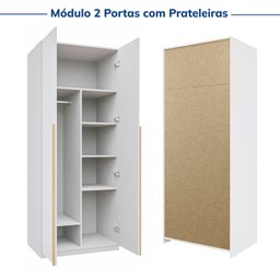 Guarda-roupa Modulado 4 Peças 8 Portas Jade CabeCasa MadeiraMadeira - 15