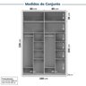 Guarda-roupa Modulado 4 Peças 8 Portas Jade CabeCasa MadeiraOriginals - 3