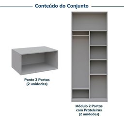 Guarda-roupa Modulado 4 Peças 8 Portas Jade Cabecasa Madeiramadeira - 4